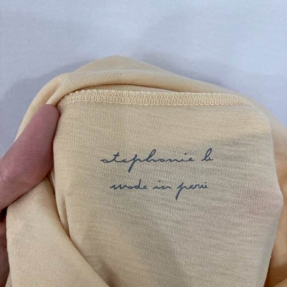 Stephanie B size Large Light Orange Cowl Neck Ultra Soft Pima Cotton Top - Picture 3 of 9